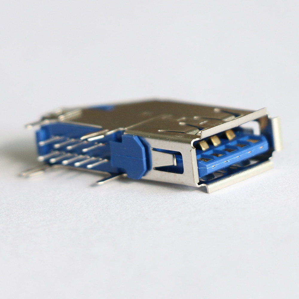 EAST-U3AB-1L701R USB 3.0 AF 侧插90度有卷边 DIP