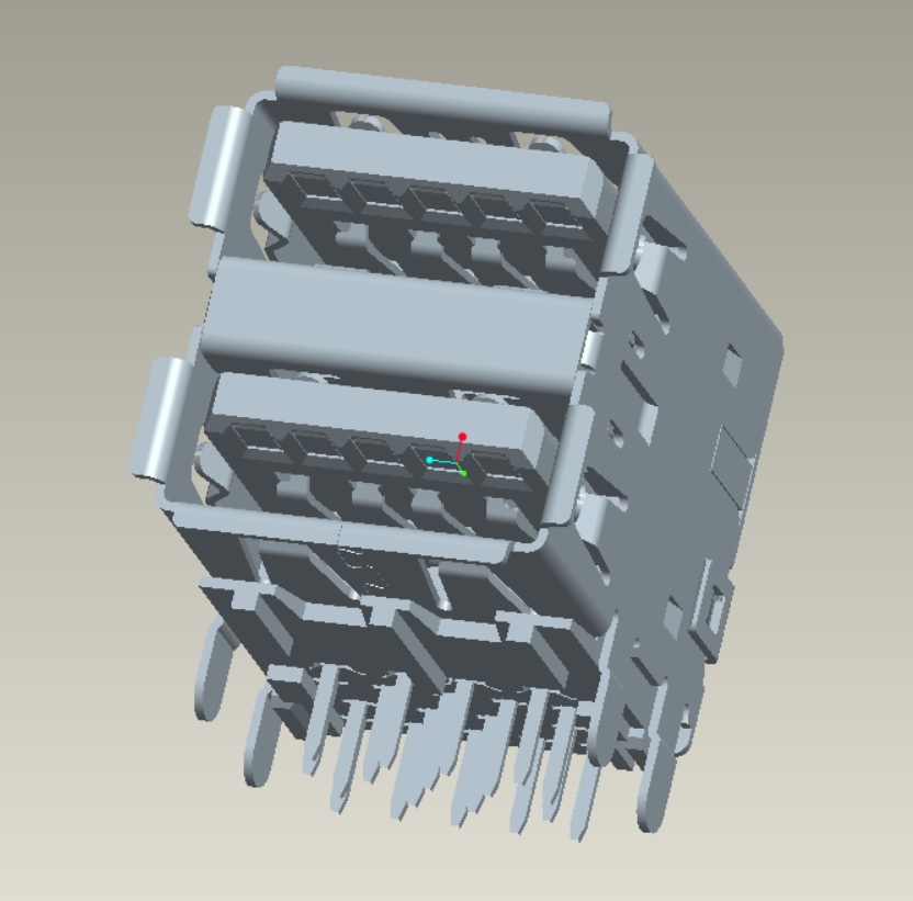 EAST-USB3D34S-1BBER USB 3.0 AF双层90度短体外壳直脚