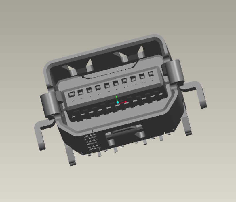 EAST-DPM20100A1R MINI DISPLAY PORT母座沉板板上H3.7 CH1.00前插后贴外壳四脚DIP