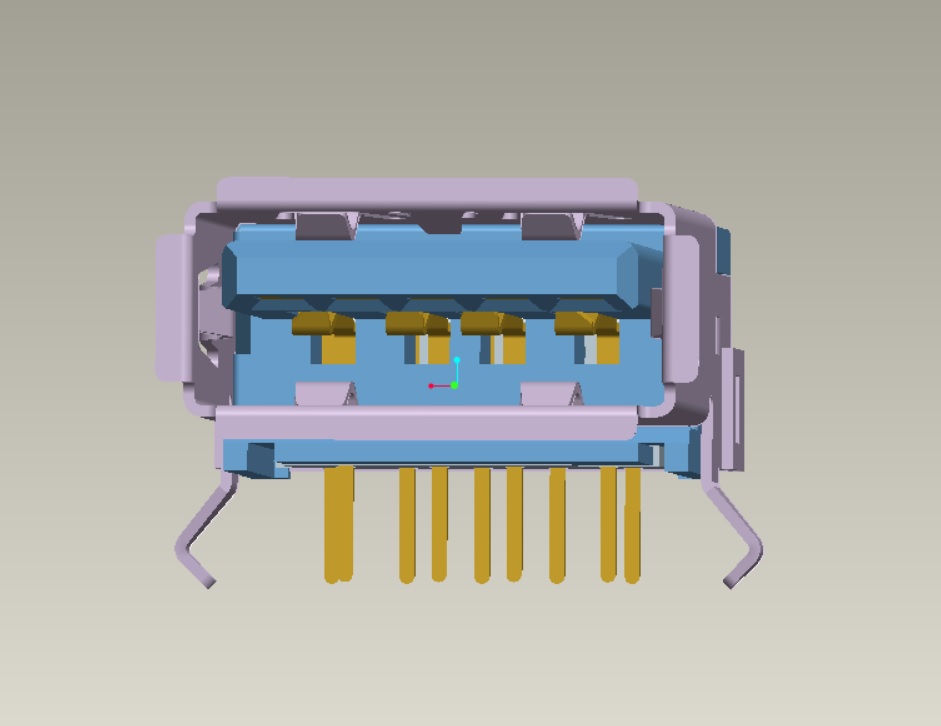 EAST-USB3D11S-1BBER USB 3.0 AF90度单层有卷边外壳弯脚DIP
